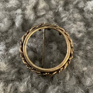 Antique Gold-Tone Circular Brooch